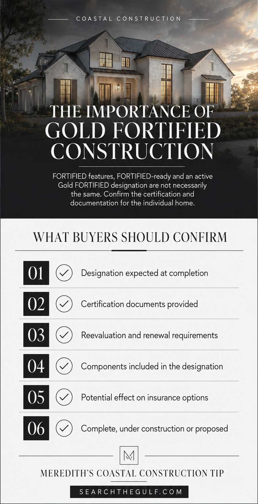 Gold Fortified Construction Gulf Coast Home Building